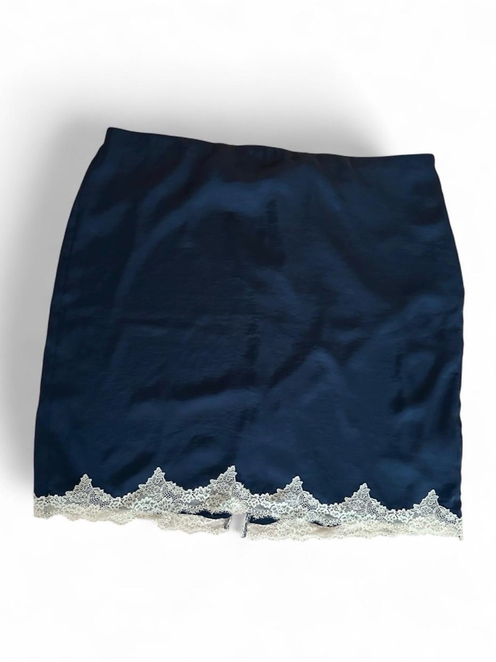 Abercrombie & Fitch Navy knee length Skirt with Cream Lace Trim
